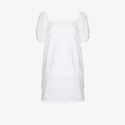 STAUD - White Marion Cotton Mini Dress