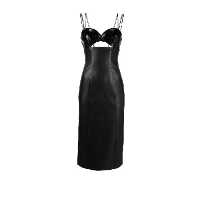 STAUD - Black Sketching Bustier Midi Dress