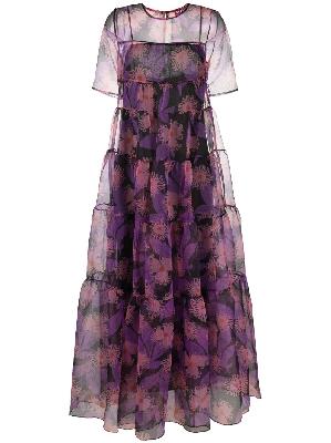 STAUD - Purple Hyacinth Floral Print Gown