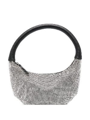 STAUD - Silver Pepper Crystal-Embellished Shoulder Bag