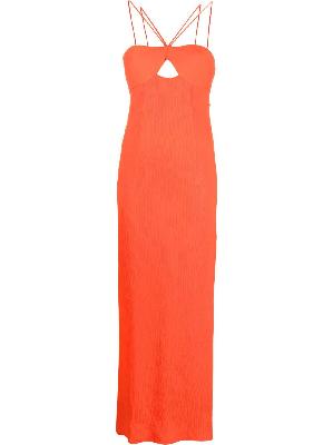 STAUD - Orange Gianna Halterneck Maxi Dress