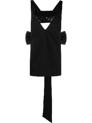 STAUD - Black Irie Bow-Embellished Mini Dress