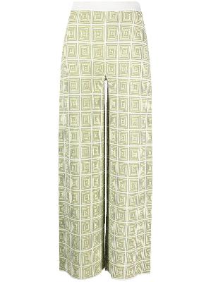 STAUD - White Avalanche Wide-Leg Knitted Trousers