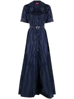 STAUD - Blue Millie Belted Shirt Dress