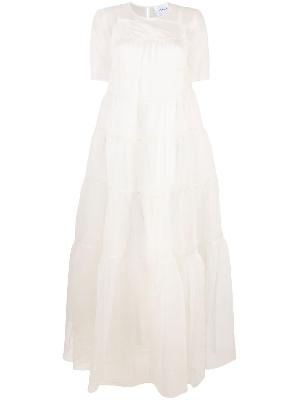 STAUD - White Hyacinth Tiered Organza Dress