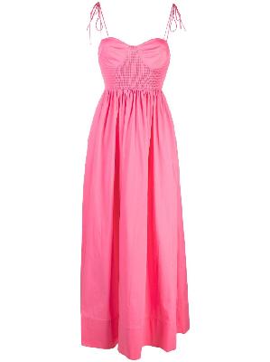 STAUD - Pink Landry Cotton Poplin Midi Dress