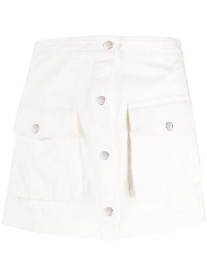 STAUD - White Tamara Buttoned Cotton Skort
