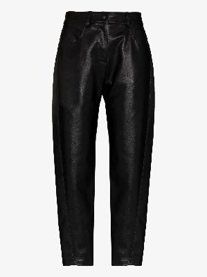Stella McCartney - Black Faux Leather Straight Leg Trousers