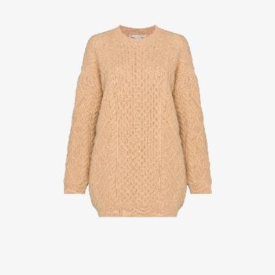 Stella McCartney - Neutral Aran Knit Virgin Wool Sweater