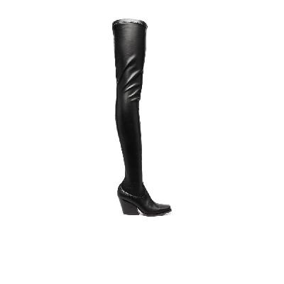 Stella McCartney - Black Cowboy 80 Faux Leather Thigh-High Boots