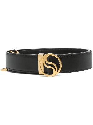 Stella McCartney - Black Logo Buckle Faux-Leather Belt