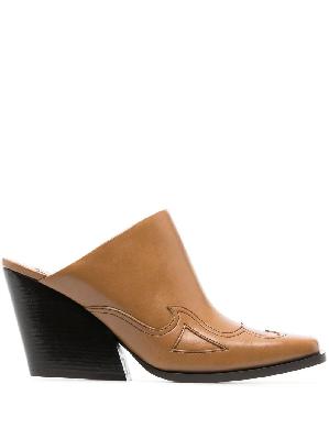 Stella McCartney - Brown Cowbody Cloudy 97 Faux Leather Mules