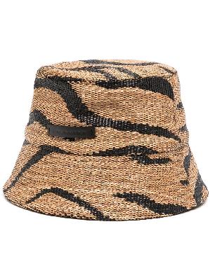 Stella McCartney - Brown Tiger Print Bucket Hat
