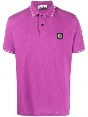 Stone Island - Light Purple Compass Patch Polo Shirt