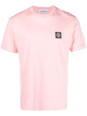 Stone Island - Powder Pink Compass Patch Cotton T-Shirt