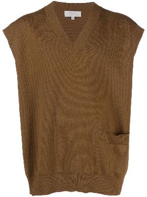 Studio Nicholson - Brown Foss V-Neck Knitted Vest