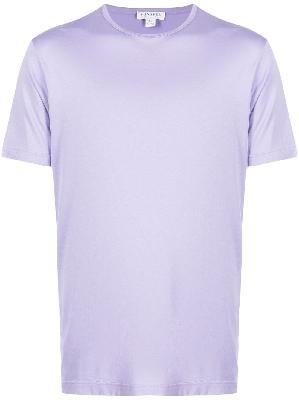 Sunspel - Purple Crew Neck Cotton T-Shirt