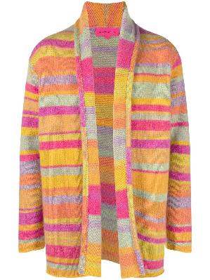 The Elder Statesman - Pink Striped Knitted Cardigan