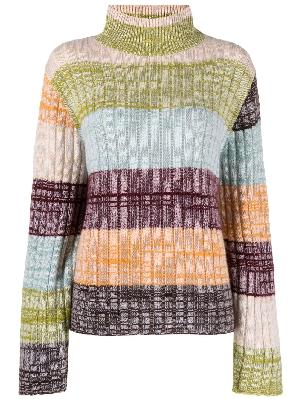 The Elder Statesman - Green Oasis Striped Cashmere Sweater