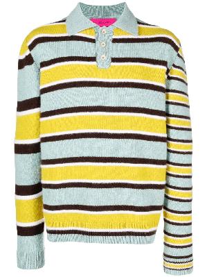 The Elder Statesman - Blue Striped Cashmere Sweater
