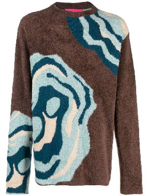 The Elder Statesman - Brown Ollio Geode Print Sweater