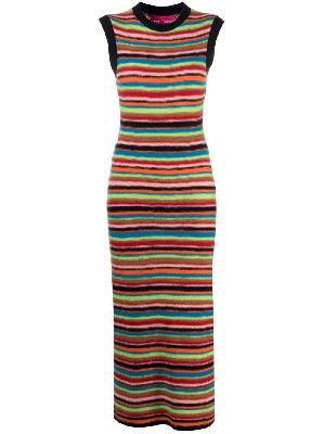 The Elder Statesman - Multicolour Striped Cashmere Midi Dress