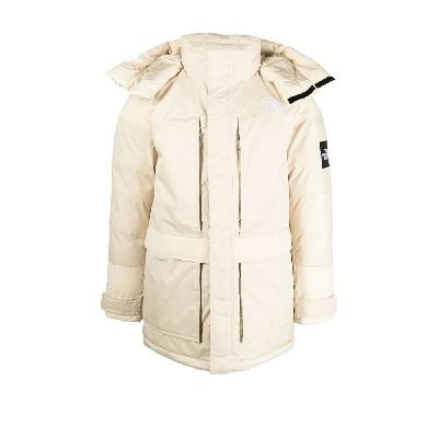 The North Face - White Hooded Logo-Embroidered Padded Coat