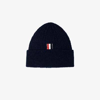 Thom Browne - Blue 4-Bar Stripe Cashmere Beanie Hat