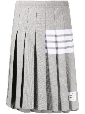 Thom Browne - Grey 4-Bar Pleated High Rise Skirt