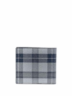 Thom Browne - Grey Tartan Print Leather Wallet