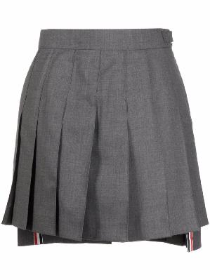 Thom Browne - Grey Pleated Wool Mini Skirt