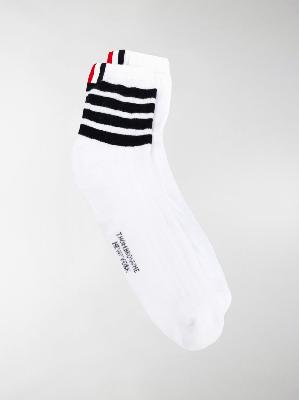 Thom Browne - White 4-Bar Stripe Ankle Socks
