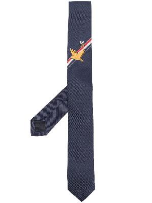 Thom Browne - Blue Cartoon Embroidered Silk Tie