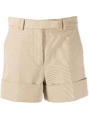Thom Browne - Neutral Tailored Cotton Shorts