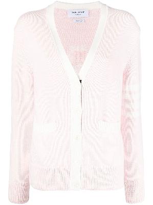 Thom Browne - Pink Flower 4-Bar Stripe Knit Cardigan