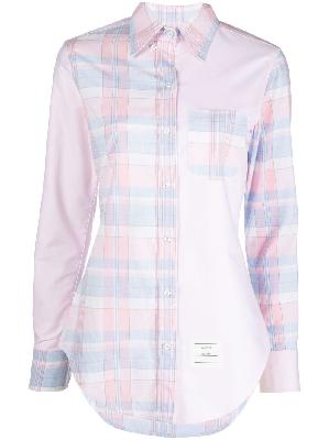Thom Browne - Pink Fun-Mix Checked Long Sleeve T-Shirt