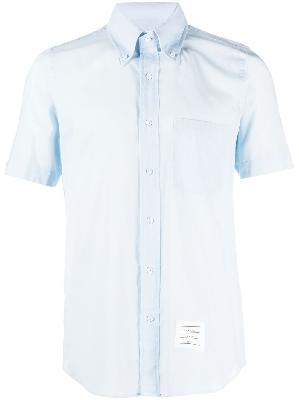 Thom Browne - Blue Logo Tag Short Sleeve Shirt