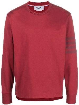 Thom Browne - Red 4-Bar Stripe Cotton Sweatshirt