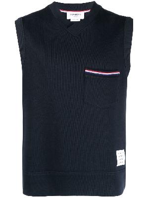 Thom Browne - Blue RWB Stripe Knitted Vest