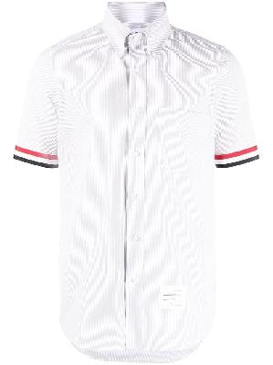 Thom Browne - Grey RWB Stripe Short Sleeve Shirt