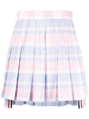 Thom Browne - Checked Pleated Asymmetric Skirt
