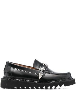 Toga Virilis - Black Embellished Leather Loafers