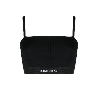 TOM FORD - Black Logo Underband Cotton Bralette