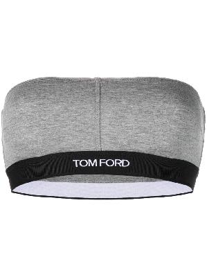 TOM FORD - Grey Logo Bandeau Bra