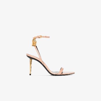 TOM FORD - Neutral Naked Padlock 85 Leather Sandals