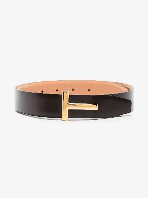 TOM FORD - Brown T-Buckle Reversible Leather Belt