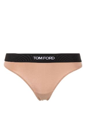 TOM FORD - Pink Logo Tape Thong