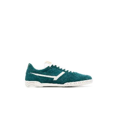 TOM FORD - Green Low-Top Suede Sneakers