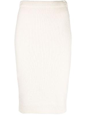 TOM FORD - Neutral Ribbed Pencil Skirt