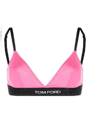 TOM FORD - Pink Logo Underband Triangle Bra
